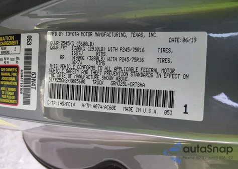 2019 Toyota Tacoma Sr5 V6 from USA, damaged, VIN 5TFRZ5CN2KX085600